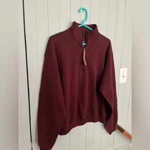 New SKIMS half zip sweatshirt - Oxblood - L